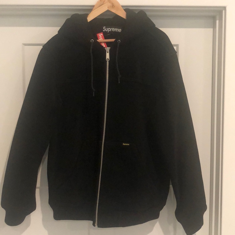 XL Supreme suede hoodie